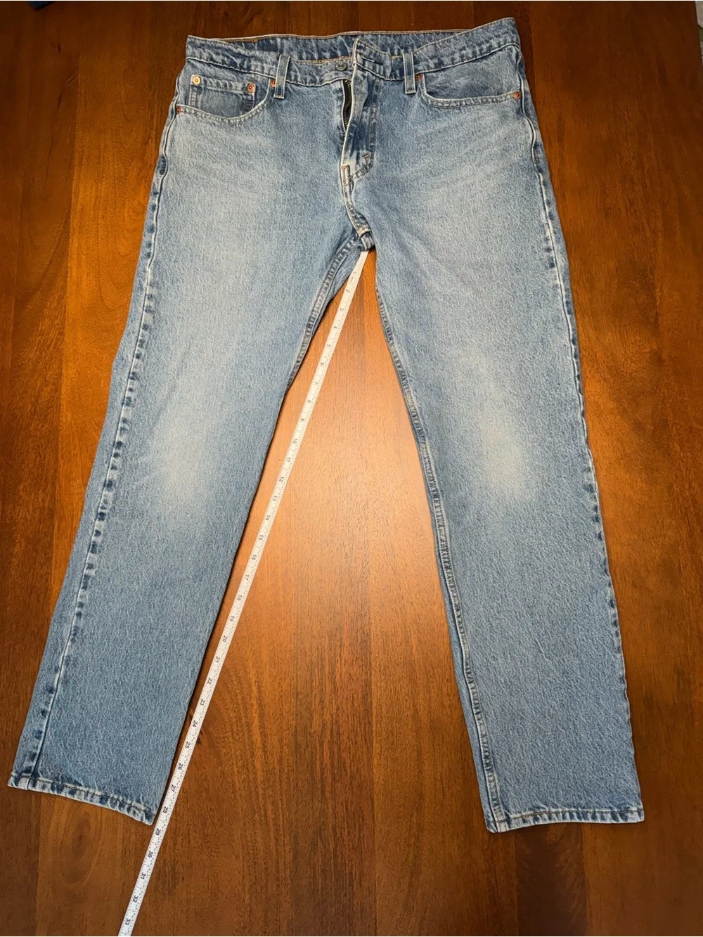 Levi's 502 Taper Fit Light Wash 33 x 32 Men's Denim Blue Jeans